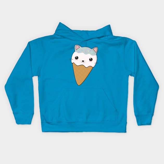 Cute Cat Ice Cream Cone T-Shirt Kids Hoodie by happinessinatee